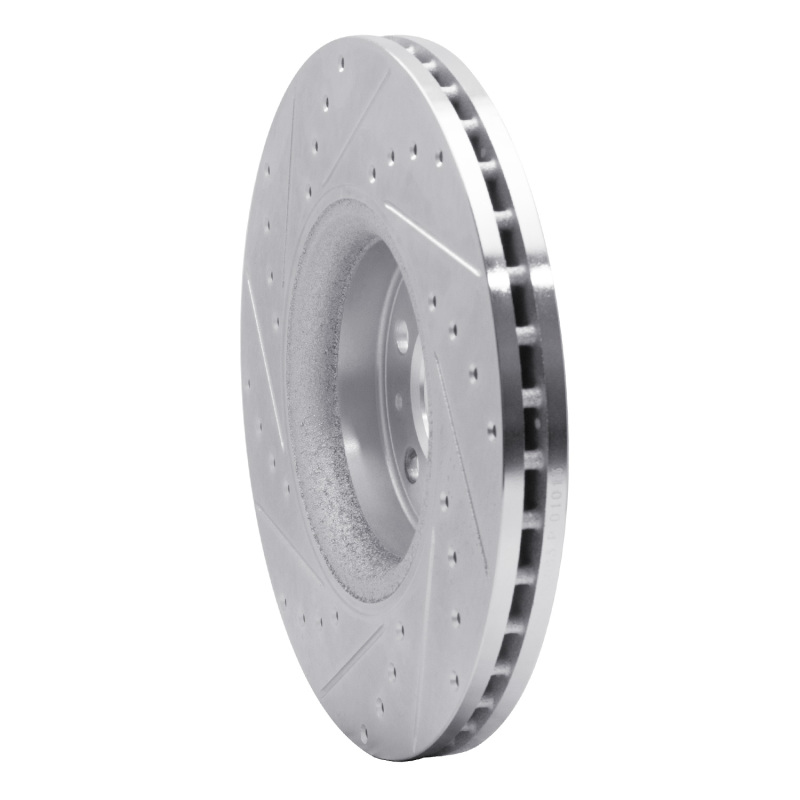 Volvo XC90 Brake Rotor (1) - Front Right - R1 Concepts - Drilled & Slotted - Silver - `03-`09